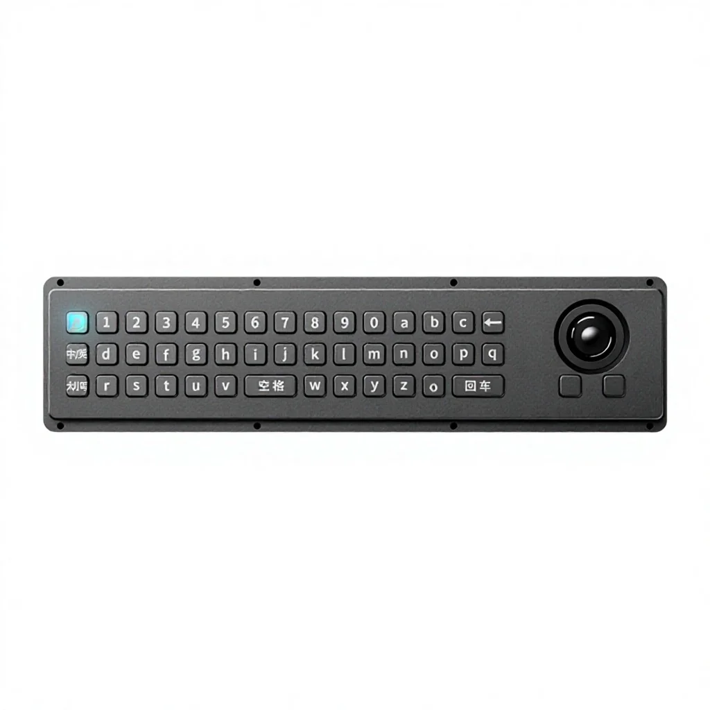 45 Keys Ruggedized CNC Aluminum  Keyboard With Trackball Mouse