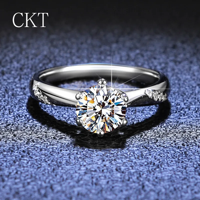 100% Original Certified PT950 Platinum Ring Good Quality 1 Carat Moissanite Fine Jewelry Wedding Engagement Rings for Women