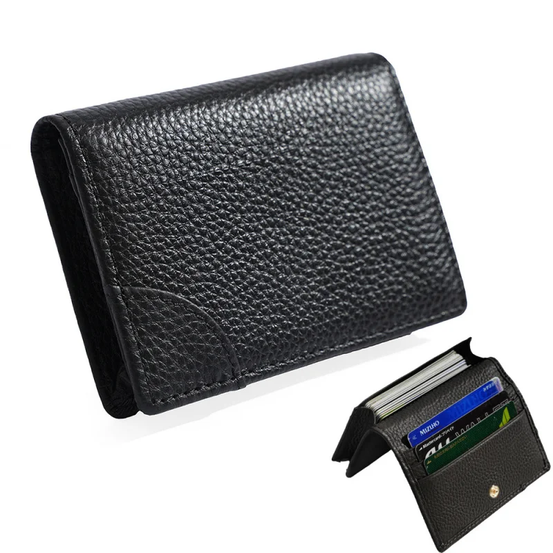 Multi-Function Card Holder genuine leather business card case fashion Korean style cowhide creative organizer coin purse