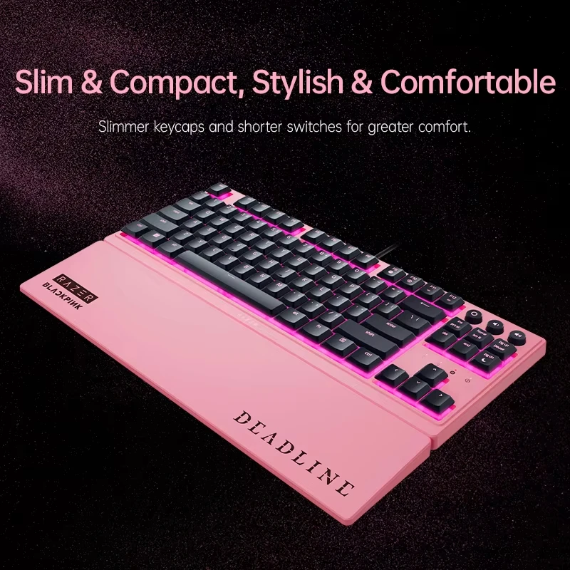 Razer BLACKPINK Ornata V3 Tenkeyless Wired Gaming Keyboard -Low