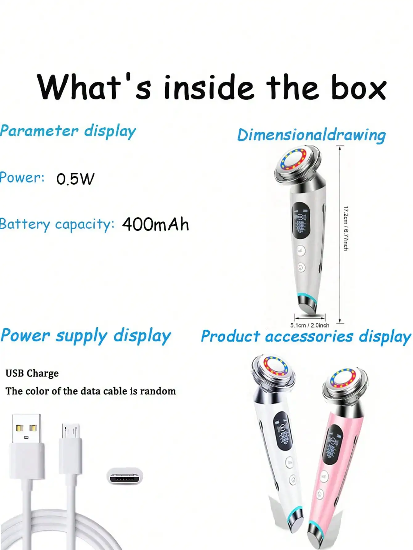 2026 1 قطعة Gezicht رفع Gezicht مدلك Fr Elektroporatie راديو تردد Led الفوتون Huidverzorging قابلة للشحن