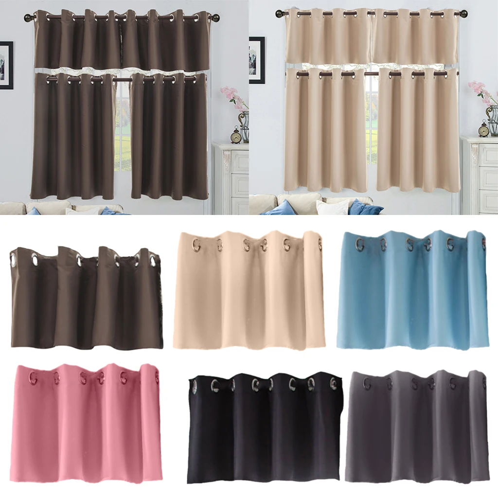 6 Colors And 2 Sizes Available, Opaque in Part, Half Curtain, Window Tiers,