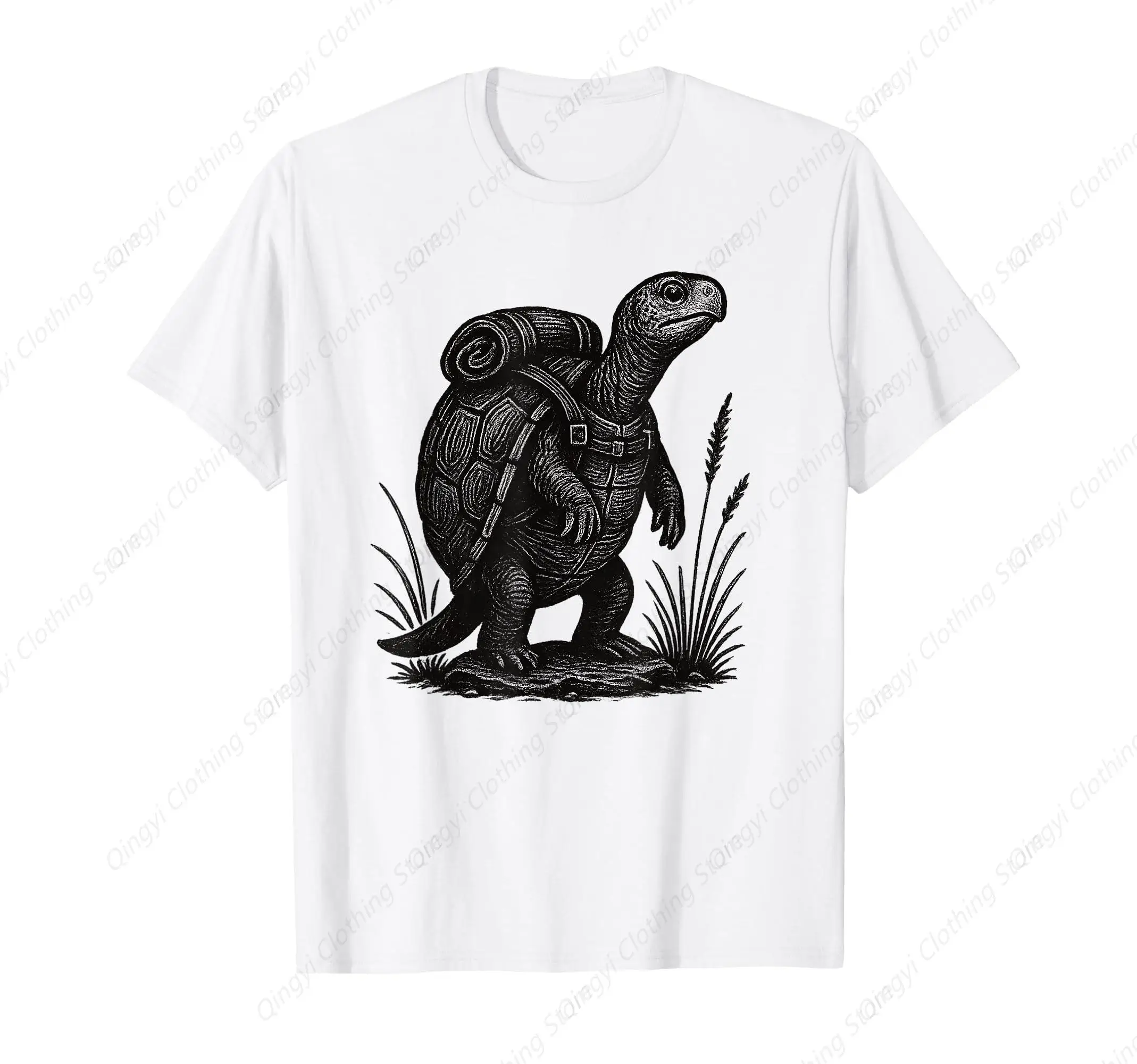 

Hiking Turtle Backpacking Animals Funny Cottagecore Reptile T-Shirt