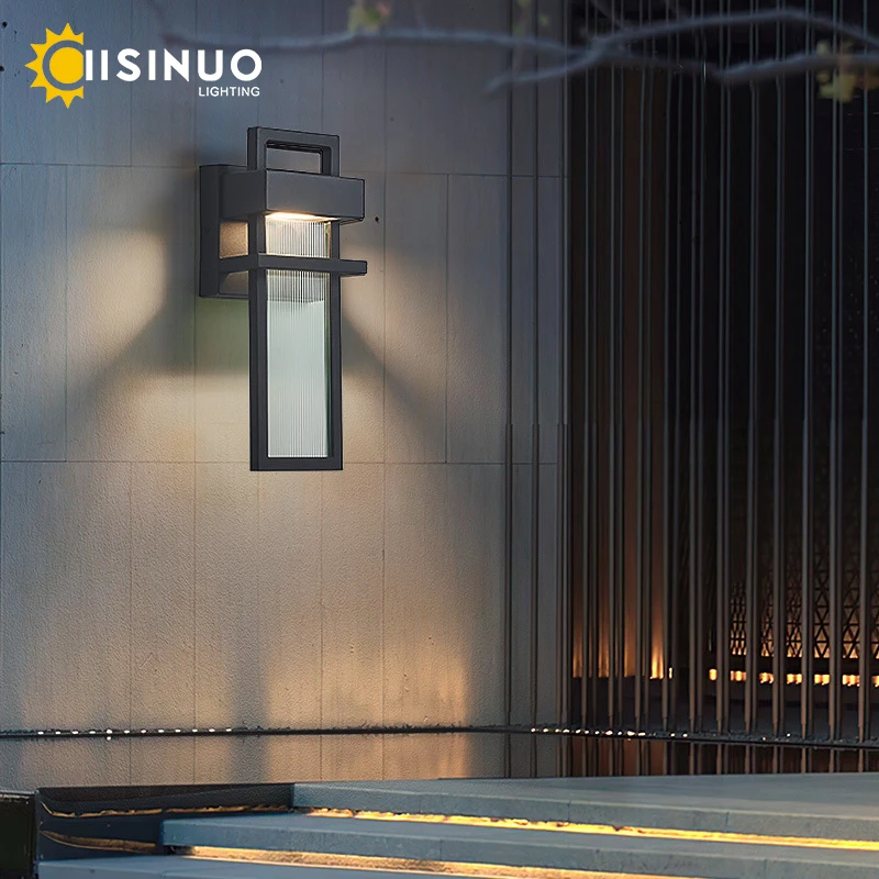 Imagem -02 - Luminárias de Alumínio Led Apertos de Parede Impermeáveis Crepúsculo ao Amanhecer Iluminação Exterior Anti-ferrugem para Garagem Jardim e Entretenimento Preto Fosco