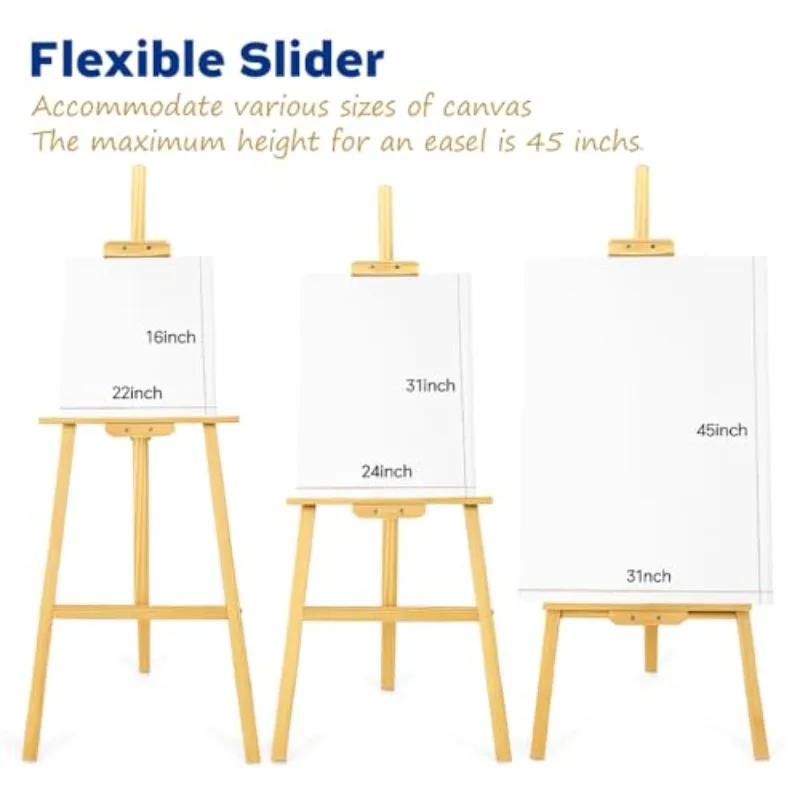2 PCS Wooden Easel, Adjustable Easel, Ideal for Canvas Wedding Signs, Supports Up To 48 Inches, Suitable for Adult Artists, view 5