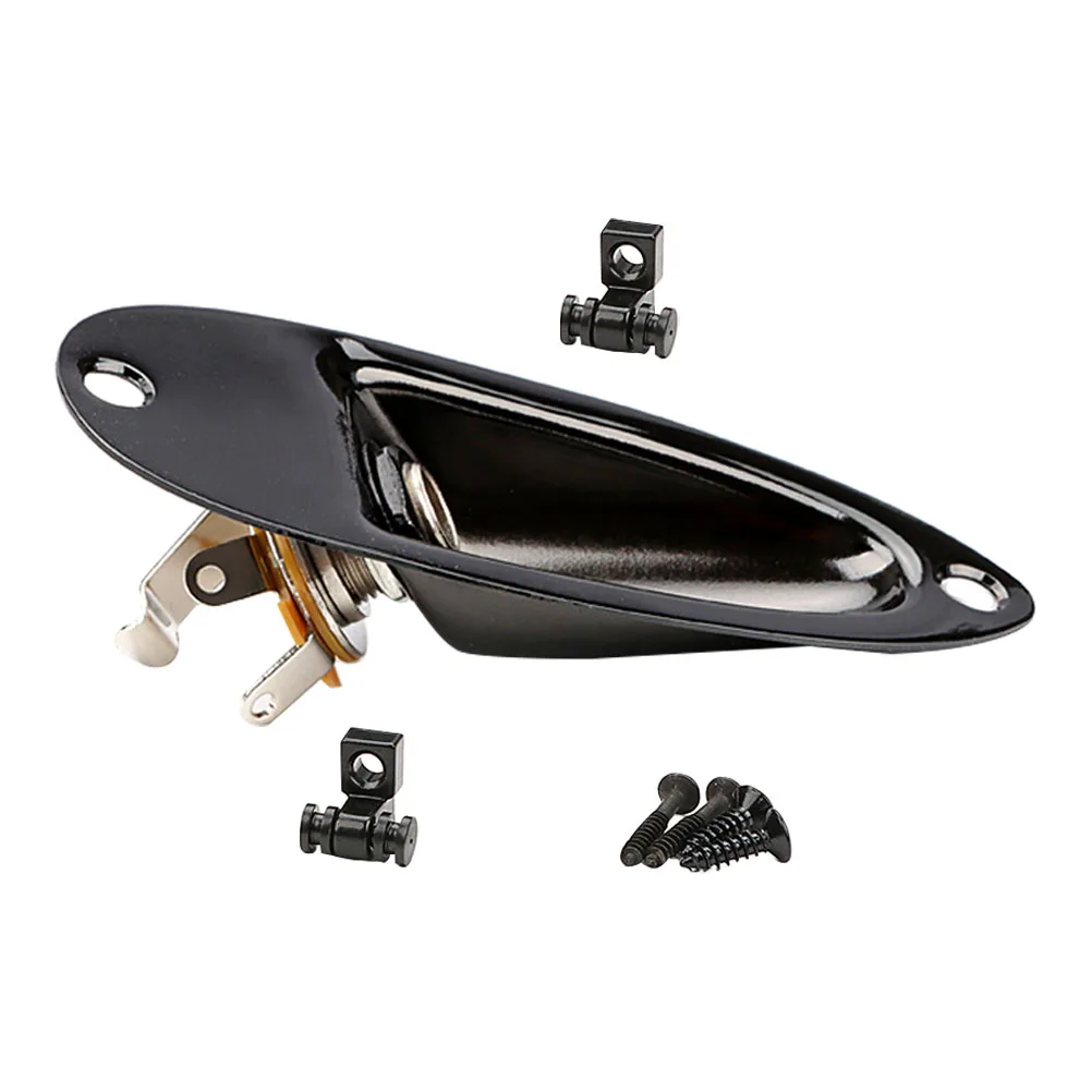 

Black Boat Insert Set Electric Guitar Retainer Parts Output Jack Useful Accessory Metal