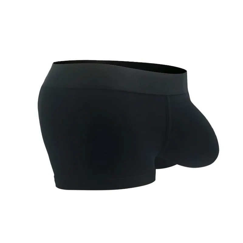 Men Big Front Pouch 100 Percent Cotton Boxer Shorts Mid Waist Wide Elastic Band High Elasticity Breathable Soft Trunks Underwear - view 4