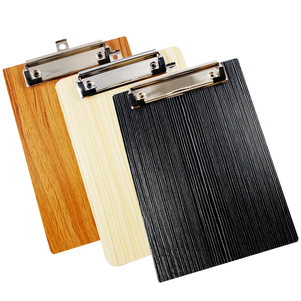 3Pcs Wooden Writing Board Clipboards Thick Portable Writing Boards for Office Home School Use Multi-Function Document Storage