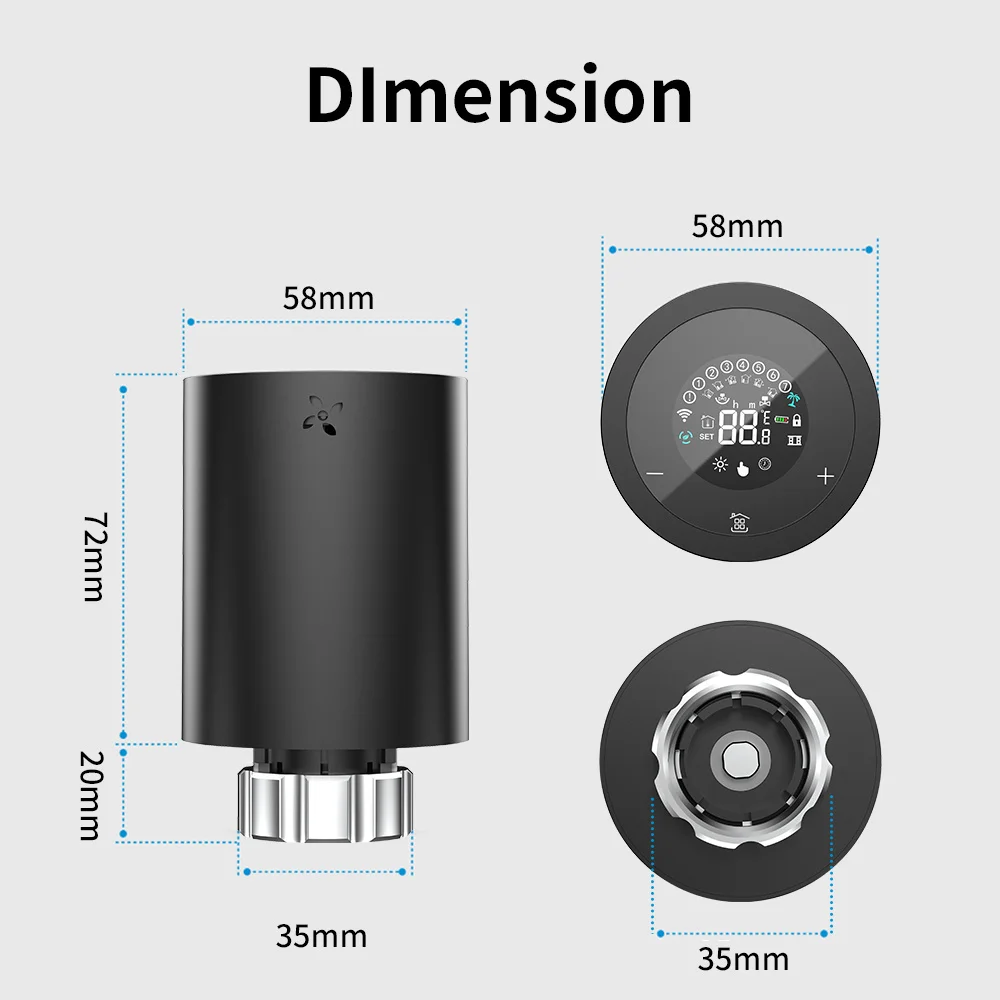 Tuya zigbee 3.0 TRV Radiator Actuator Valve thermostat smart programmable Temperature Heater Controller Alexa Google Home