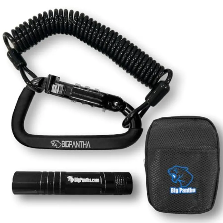 

Motorcycle Helmet Lock Security Cable - Black Carabiner Combination Lock Secures Your Helmet Jacket Gloves or Bag - Lock with F