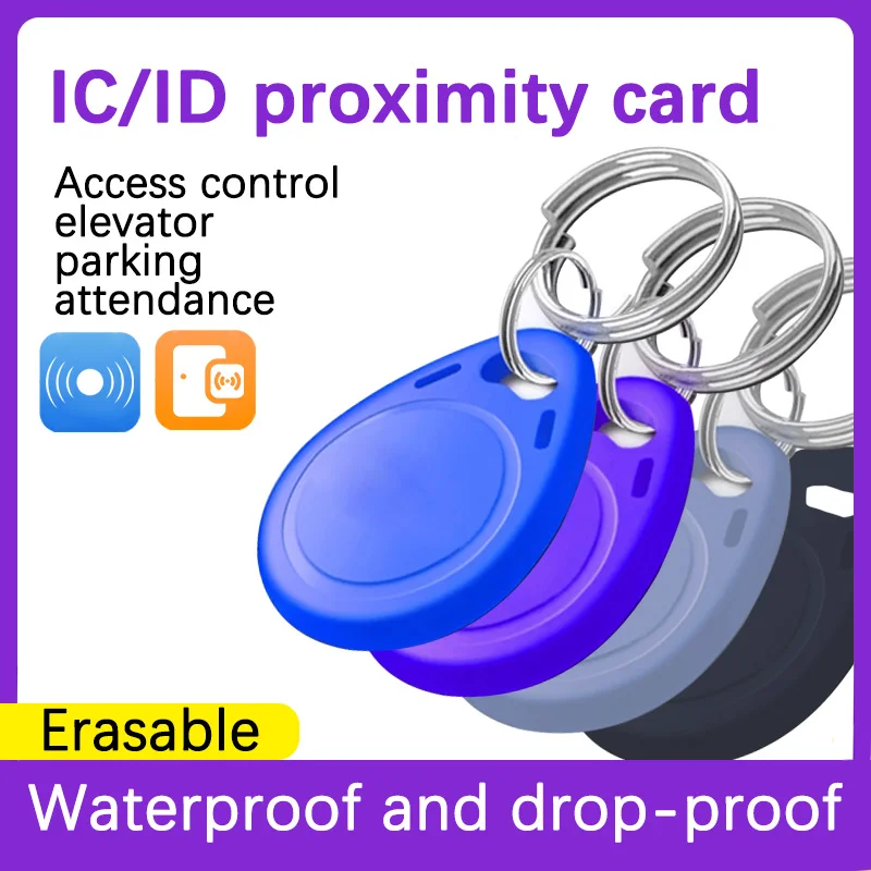 10PCS 13.56Mhz RFID UID Token Copy Keykobs Changeable Attendance Management CUID Clone Keychain Tag For Mif 1k S50 Writable