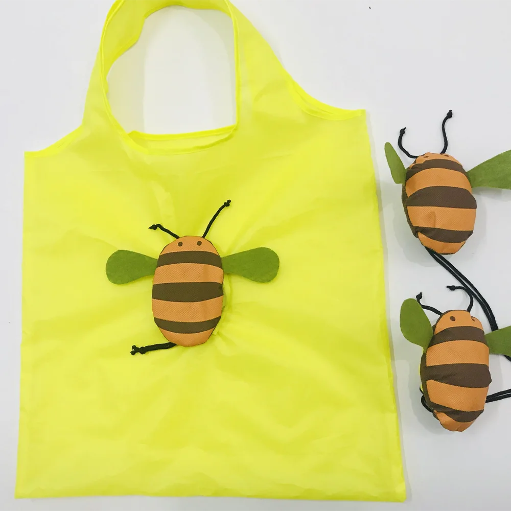 

Innovative Animal Dog Bee Creative Polyester Folding Gift Bag Eco-friendly Collapsible Stylish Custom Tote Bag Cheap Shopper Bag