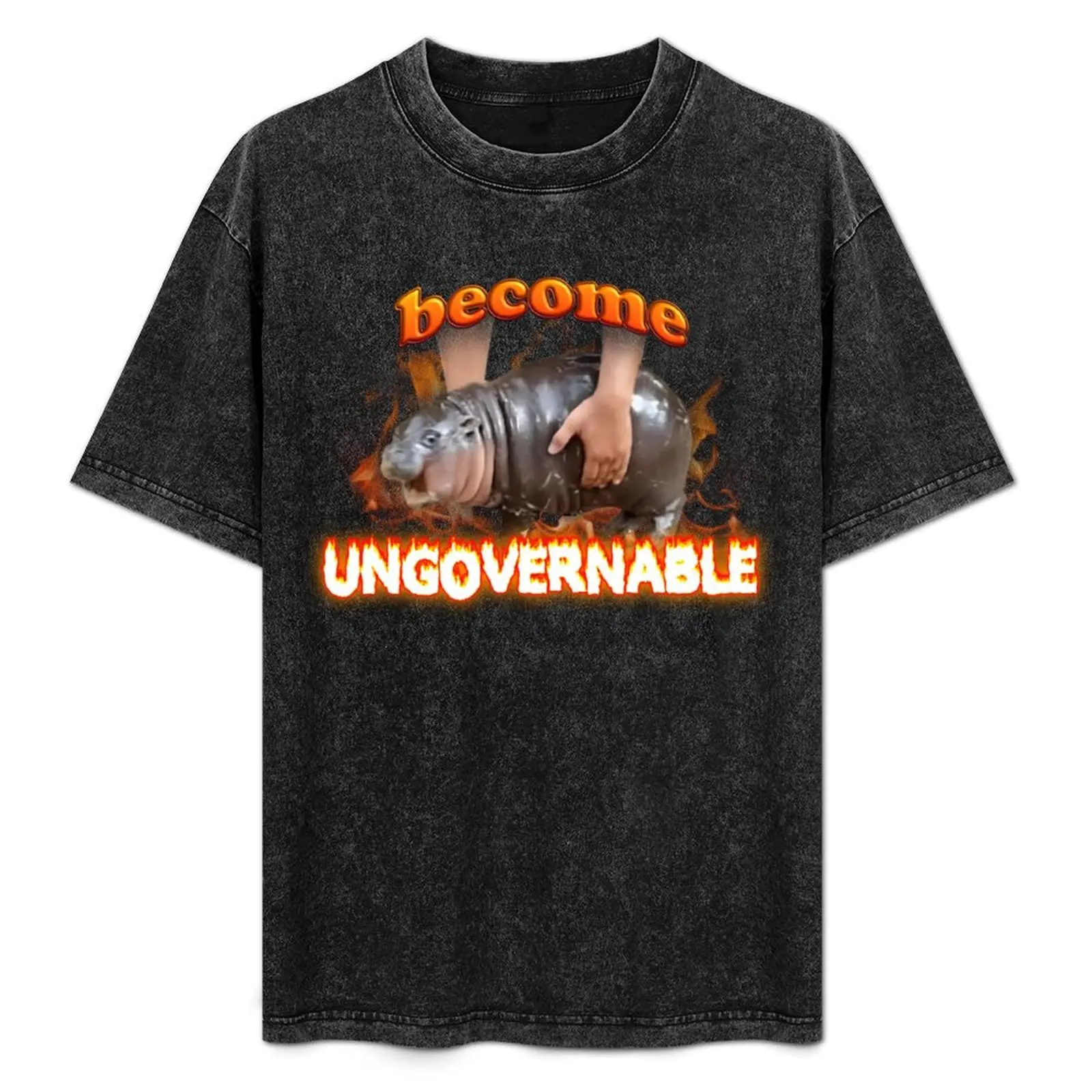 

Moo Deng Become Ungovernable T-Shirt Street Art Print Tee Shirt
