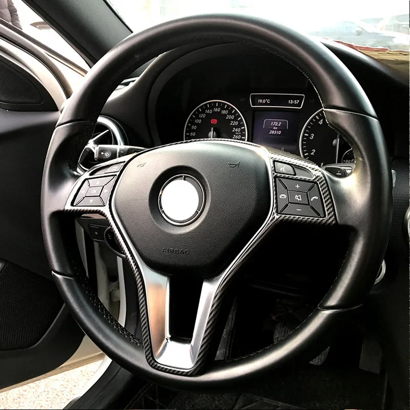 For Mercedes Benz A B C E GlA GLK Class W176 W246 W204 W207 W218 W212 Car Steering Wheel Decorative Frame Trim  Accessories