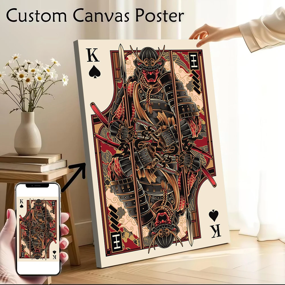 Samurai of Spades Poster Canvas Wall Art Custom Photo Print Modern Painting for Fans Decoration Living Room Decorating Interior