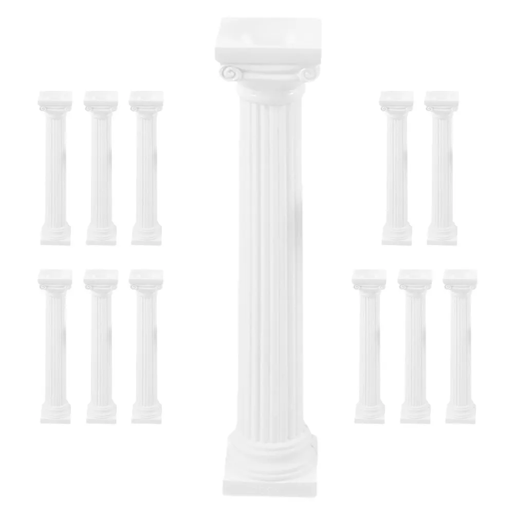 12Pcs White Mini Roman Columns Greek Pillar Decor Wedding Table Holders Flower Pot Base Micro Landscape Ornament
