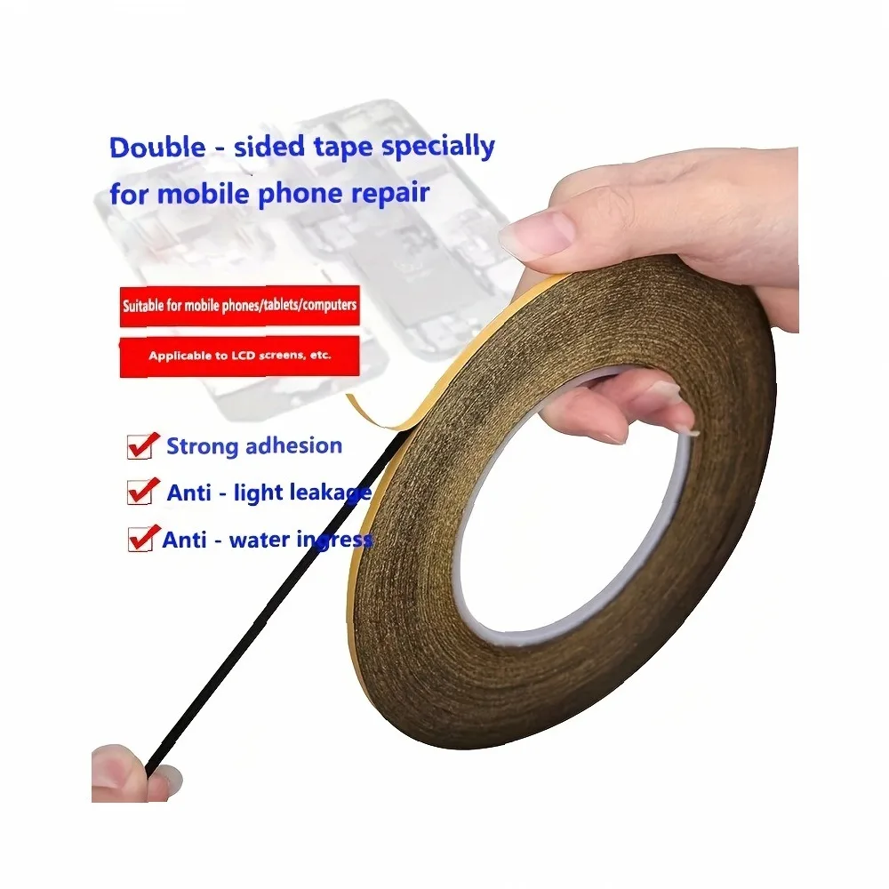 High Temperature Black PET Double Sided Adhesive Tape for Electronics Automotive Appliances, Strong Acrylic Glue for