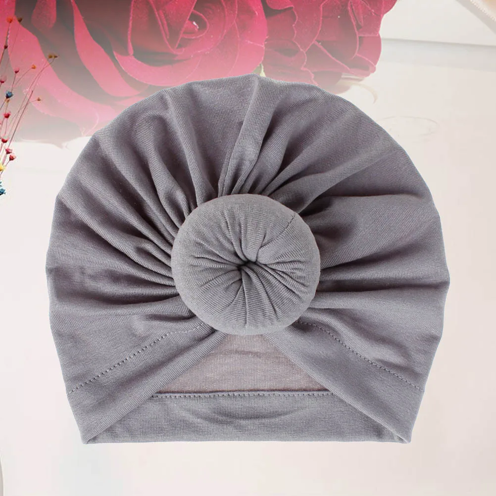 

Knitted Cotton Baby Hat Doughnut Style Stretchy Breathable Cap for Infant Toddler Light Grey Cute Warm Hat