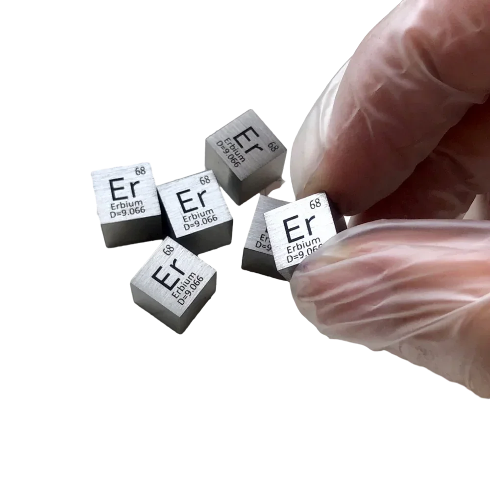 99.9% High Purity Erbium Rare Earth Metal Er 9.0g Carved Element Periodic Table 10mm Cube