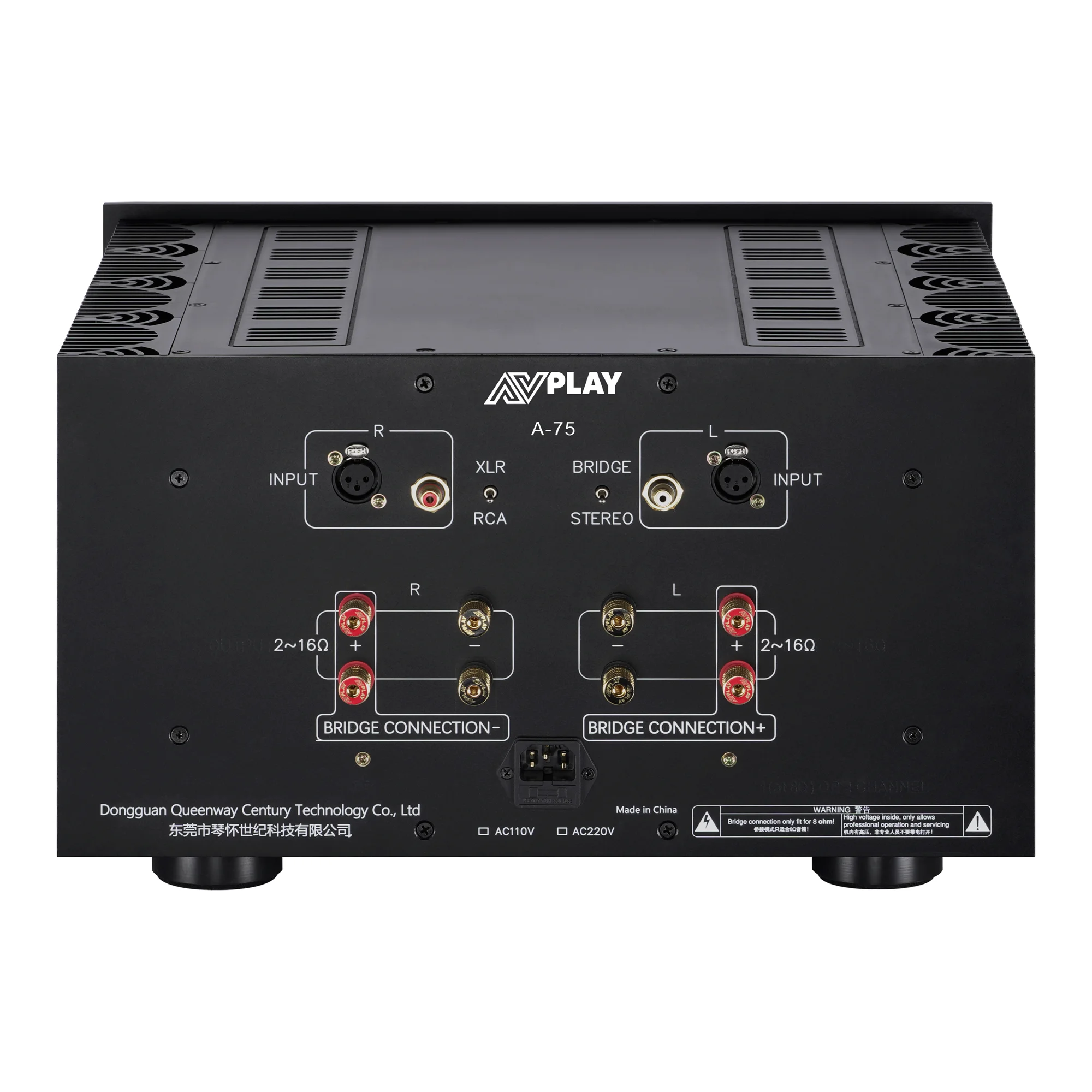 AVplay A-75 HIFI Class A (80~300W)*2 Power Amp Amplifier Voltage Digital Temperature LCD Display Bridge 800W*1 A+B Output