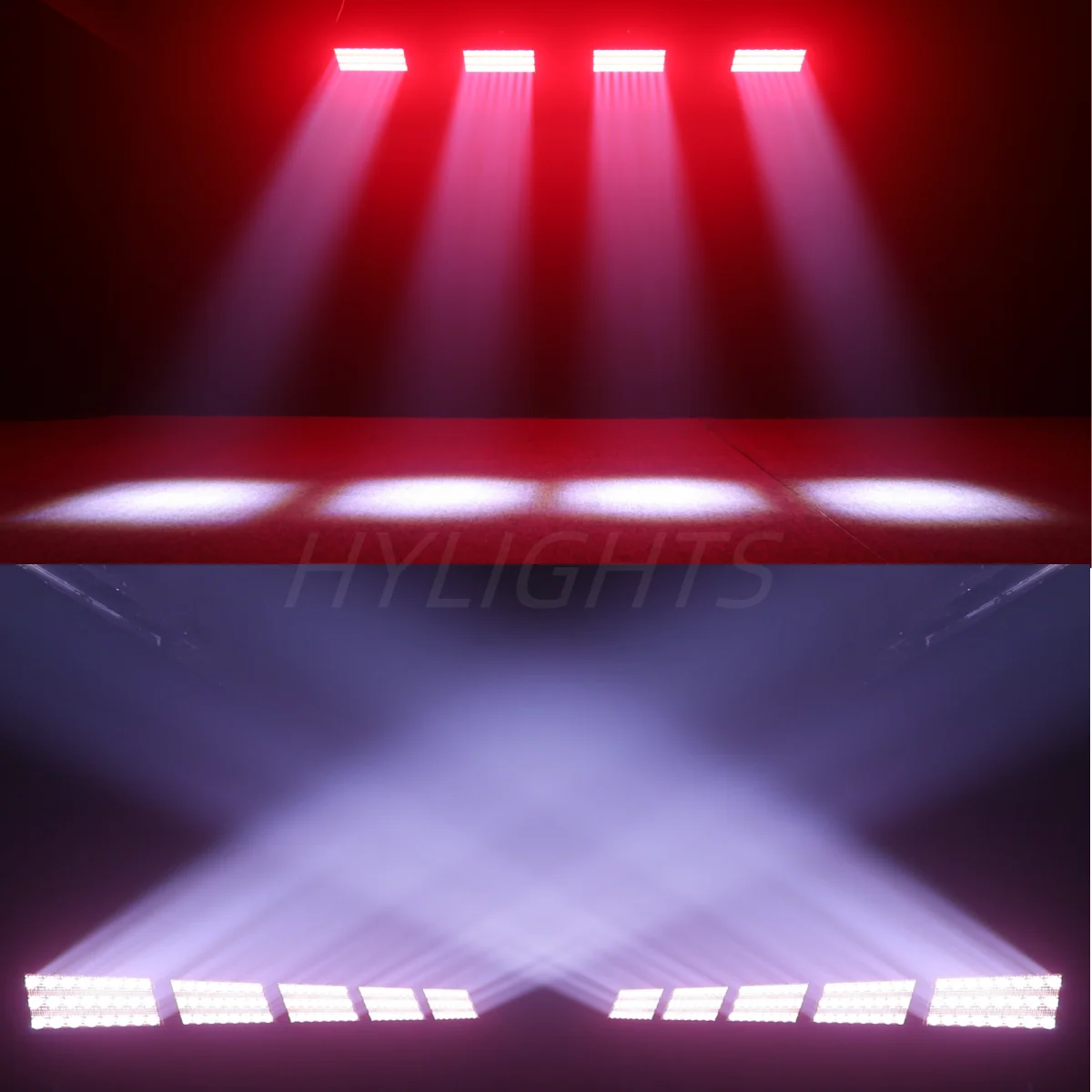 Imagem -05 - Led Beam e Strobe Light Rgbw 4in 48 Partition 8000k Beam Dmx Super Bright dj Wash Bar Efeitos de Iluminação de Palco 300w 24 Pcs