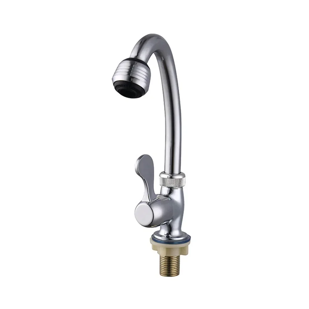 

Plastic Steel Kitchen Faucet Swivel Spout Single Cold Water Single Lever Tap Chrome Kitchen Sink Mixer Taps