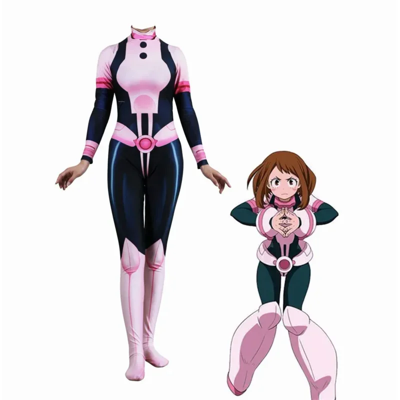 

Мой герой Uraraka Ochako боди комбинезон костюм аниме OCHACO Cosplay облегающий костюм Zentai