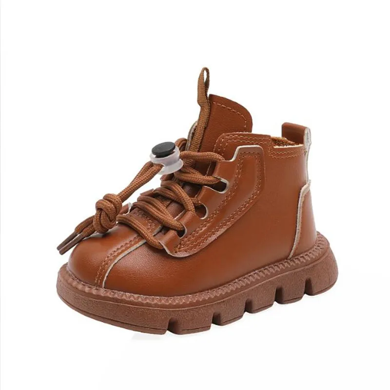 Stivaletto corto in pelle per bambini con lacci Sneakers Casual per bambini stivaletti per bambini alla moda