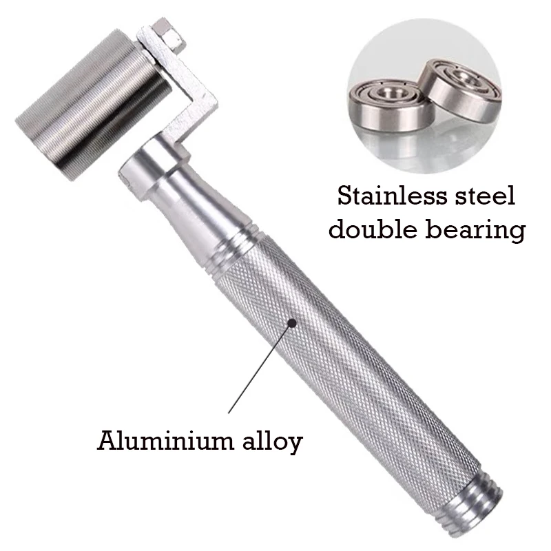 34/40mm Steel Flat Roller Wallpaper Edge Seam Roller DIY Metal Flat Pressure Roller Smoothing Tool Hand Construction Tools