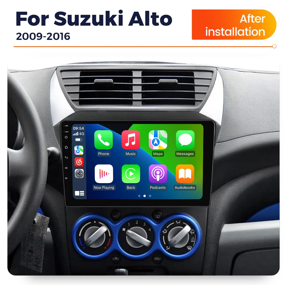9inch Android System Car Radio for Suzuki Alto 2009-2016 Wireless Carplay AUTO USB FM Multimedia Player 4G WIFI GPS Video Output