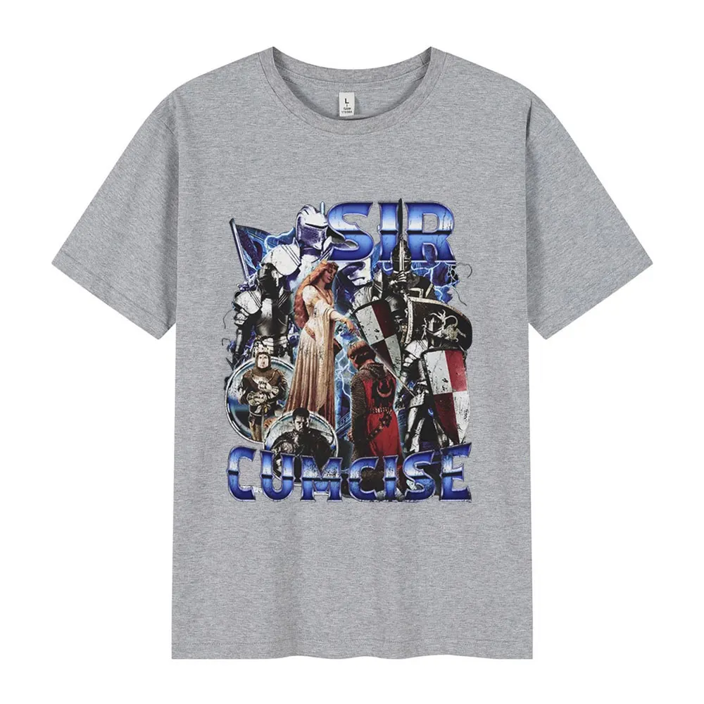 Sir Cumcise Funny Meme Graphic T Shirt Men Women Fashion Vintage Tshirt Cotton Casual Oversized Short Sleeve T-shirt Streetwear