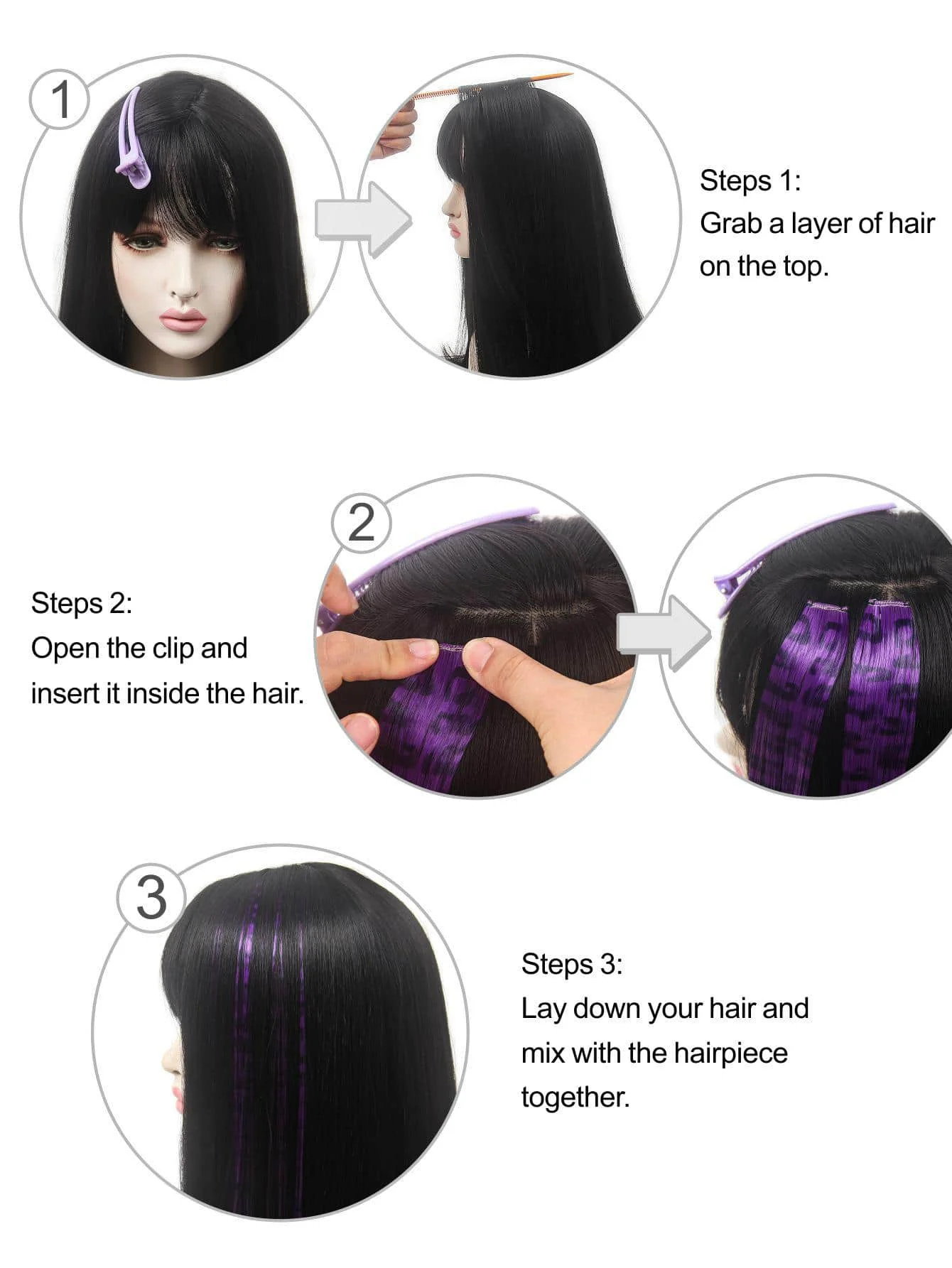 2PCS/7PCS 20inch Colorful Leopard Print Hair Extensions Synthetic Wig Clip in Hiarpiece Halloween Party Daily Wear view 4