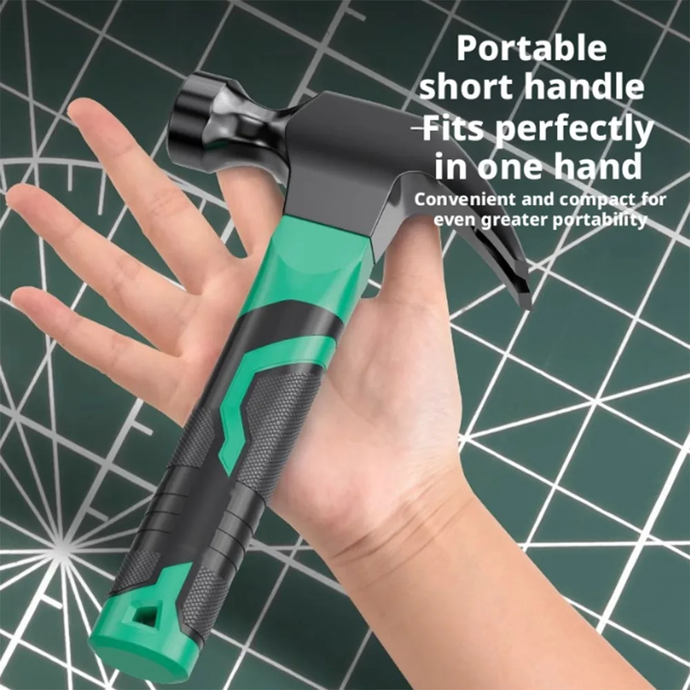 New Carbon Steel Multifunctional Mini Hammer Hardware Work Tool Household Use Claw Hammer Anti-Skid Shockproof Fitter Hammer
