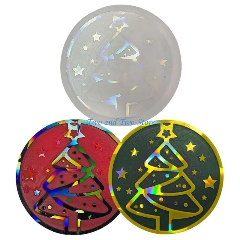 HX6F Diy Hausgemachte Form Kaffee Untersetzer Licht und Schatten Runde Silikon Tablett Form