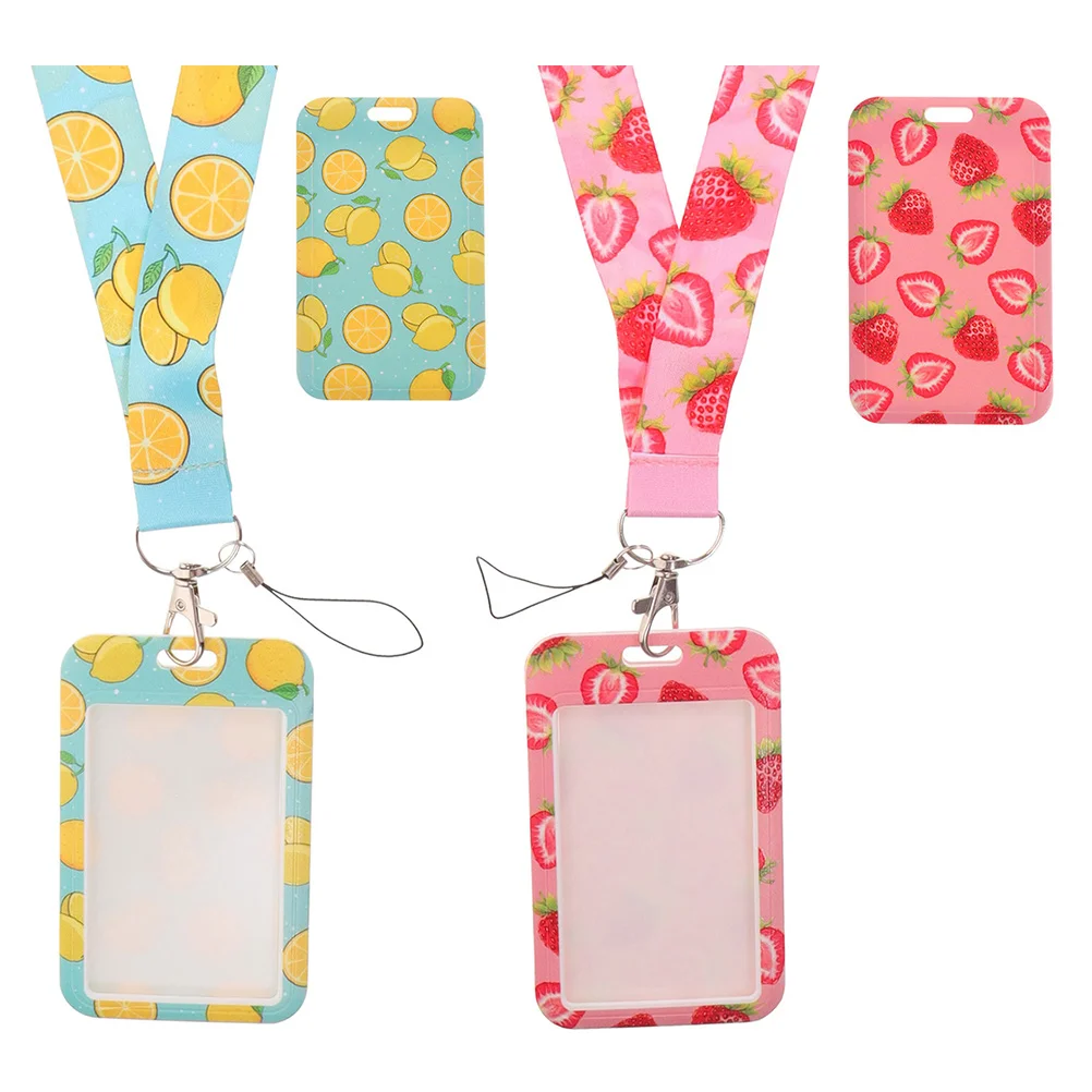 

2Pcs Premium ID Card Holder With Lanyard, Creative Badge Sleeve, Protective Card Case For School And Work