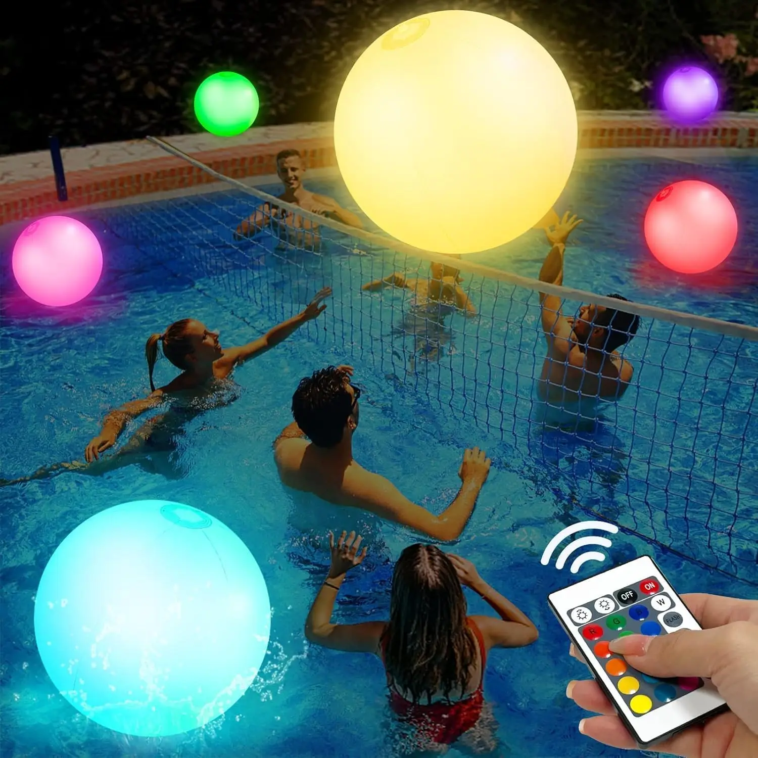 20CM Luminous Beach Ball Light 16 Colors LED Garden Ball Lig