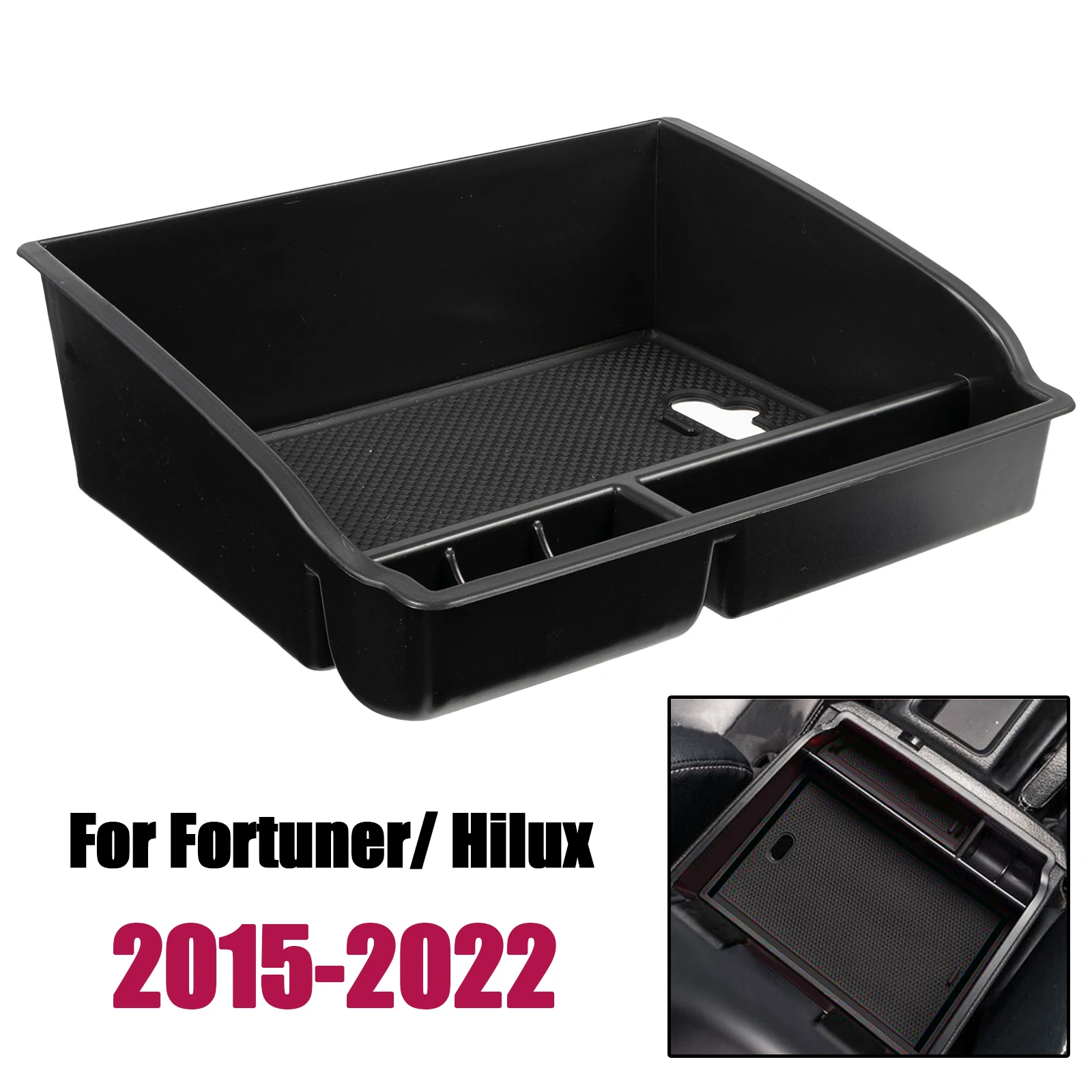 Caixa de armazenamento apoio braço central console central organizador palete titular para toyota hilux fortuner 2016 2017 2018 2019 2020 2021 2022