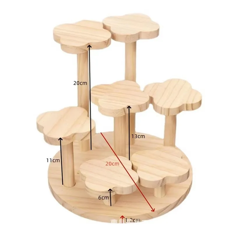Wooden Ladder Shelf Mini Action Figures Display Stand For Perfume Toys Mini Dolls Showing Risers Collectibles Desktop Organizer
