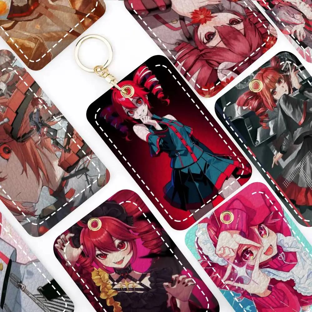 

Держатель для карт Kasane Teto UTAU, подходит для кредитных и проездных карт, прямоугольный брелок из мягкой кожи, защитный чехол для ключей