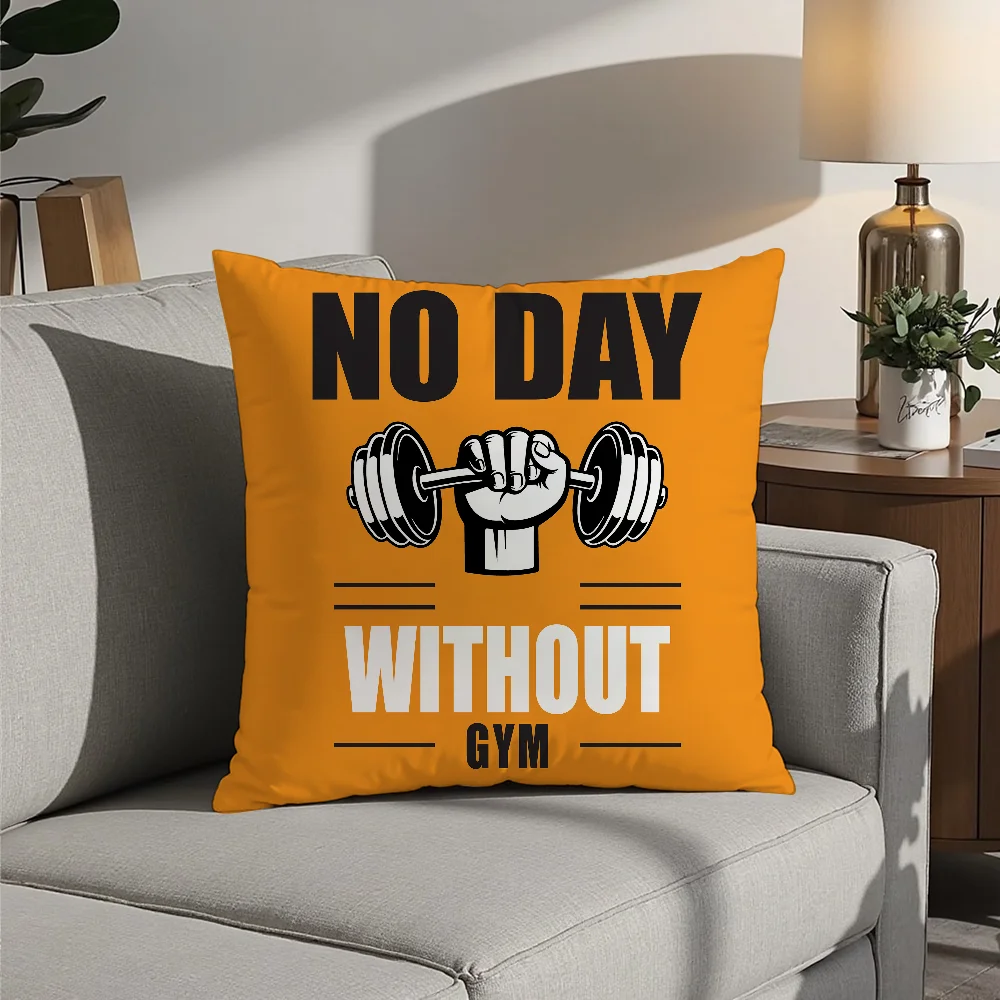 No Pain No Gain Pillow Case Plush Fabric Soft  Pillowcase Double Sided Print Cushion Cover Household Gifts