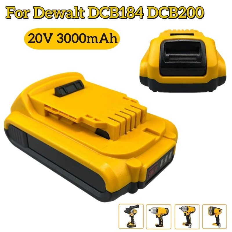 DCB203 for DeWalt 18v 20Volt Max Lithium Ion Batteries 20V 3Ah  Replacement DCB206 DCB205 DCB204 DCB200 Power Tools