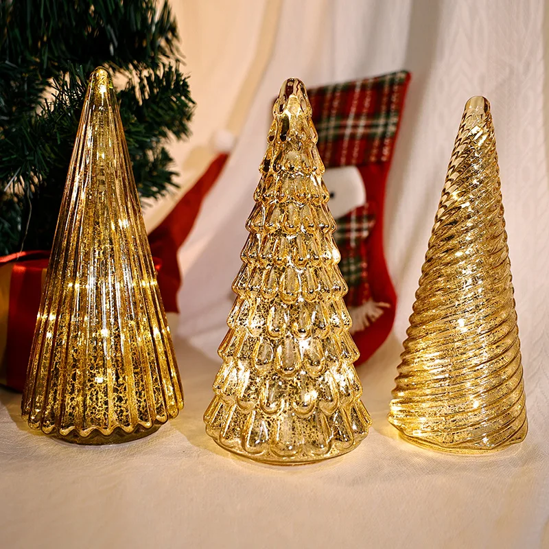 

LED Glass Christmas Tree Christmas Decoration Christmas Home Desktop Ornament Navidad Decoraciones Para El Hogar Kerstboom