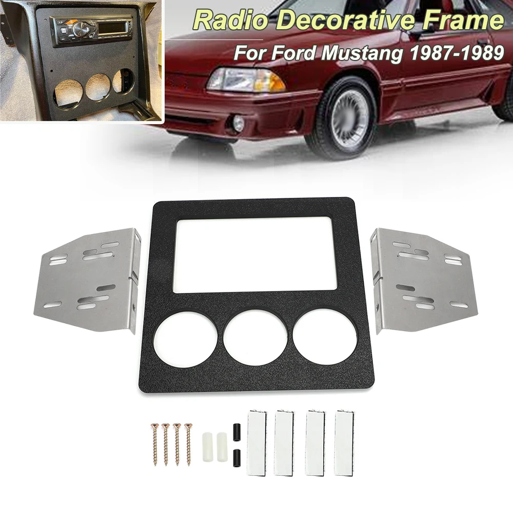 For Ford Mustang 1987-1989 Radio Relocation Double Din Trim Bezel Kit Car Interior Modification