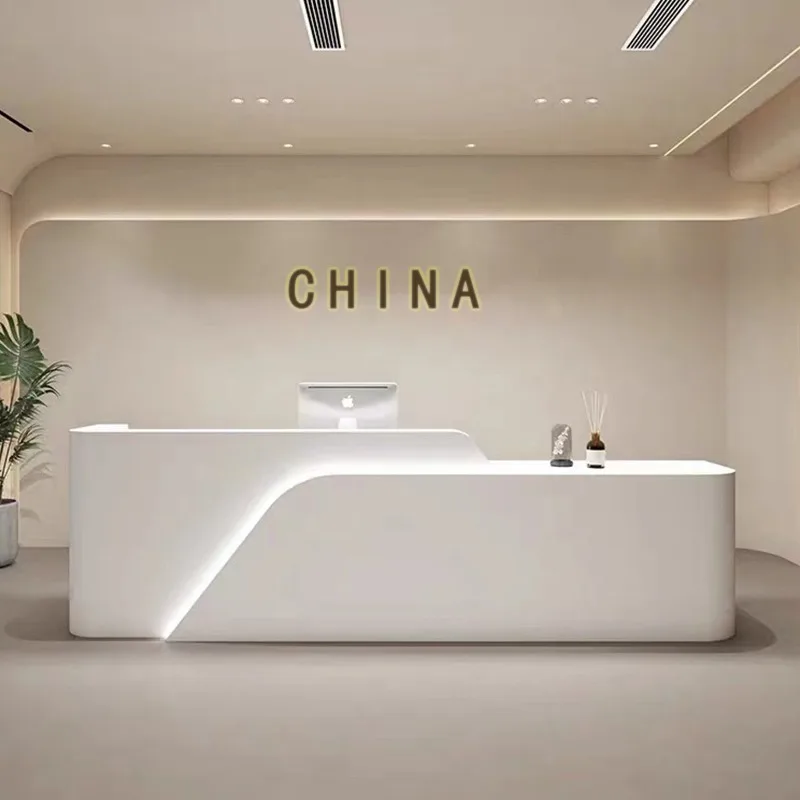 

Modern Minimalist Cashier Desk Nordic High-end Beauty Salon Medical Beauty Company Reception Desk Office Furniture Pulpit FYRD