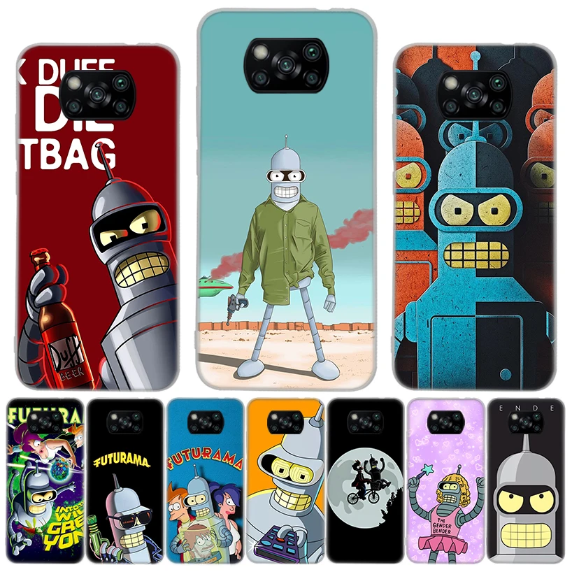 Cartoon F-Futuramas Silicon Call Phone Case For Xiaomi Poco X3 Nfc X5 X6 F6 F5 Pro M5S M5 X4 F4 GT M4 M3 F3 F2 F1 M2 Cover X3 Nf