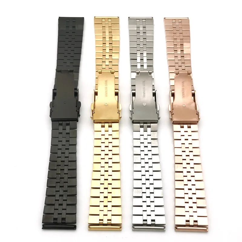 20 22mm Stainless Steel Strap Metal Solid Buckle Wrist Band for Seiko for Rolex Water Ghost for Jubilee Bracelet Men Watch Band