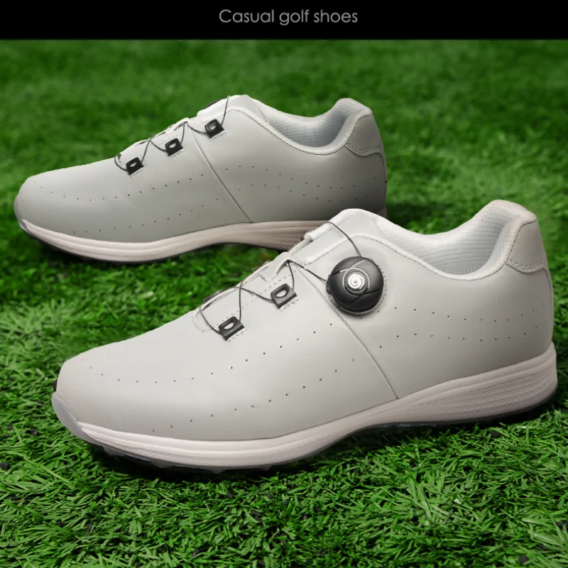 Męskie buty golfowe Wiosna Lato Wodoodporne antypoślizgowe sportowe buty skórzane z mikrofibry Sneaker Wygodne obuwie do chodzenia i gry w golfa