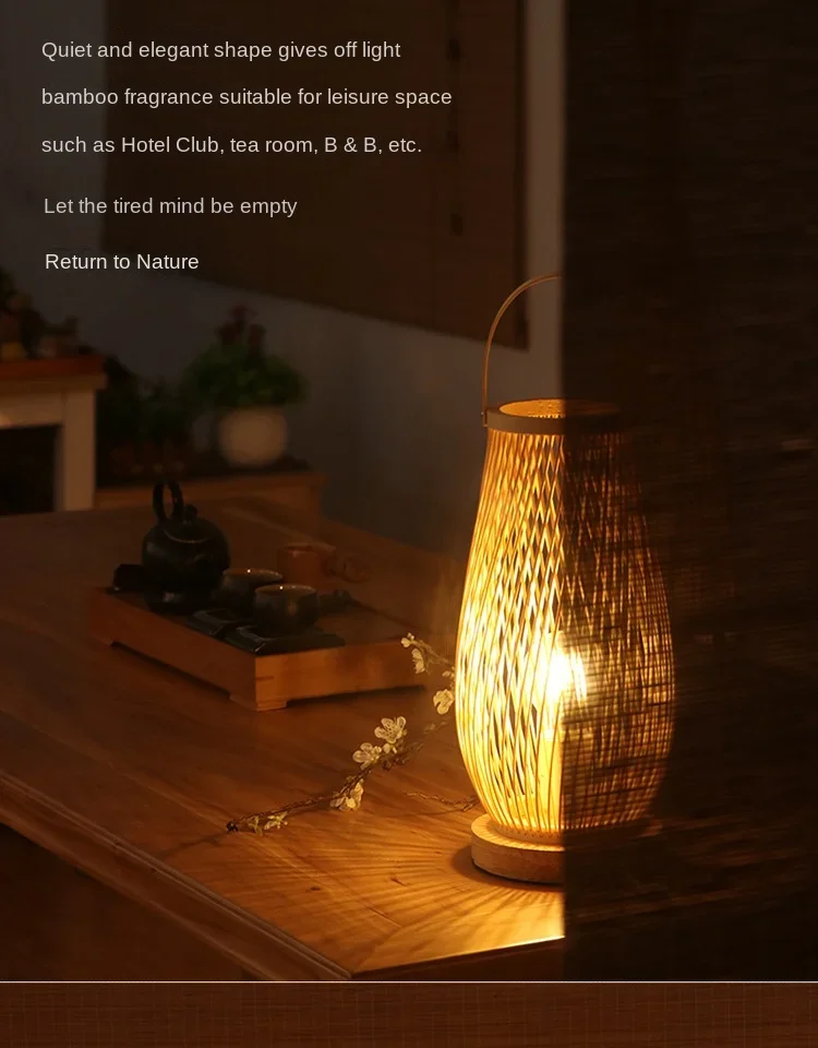 Imagem -04 - Pequeno Rattan Hollow-out Bamboo Boho Night Light Nightstand Decorativo Lâmpada de Madeira Maciça Lâmpada de Mesa para Quarto e Estar