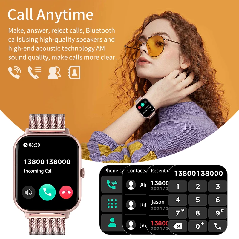 LIGE Smart Watch For Women Full Touch Screen Fashion Watches Sports Fitness Tracker Clock Waterproof Smartwatch Lady Reloj Mujer