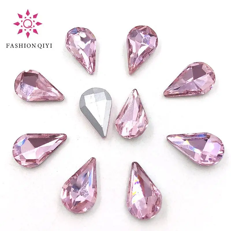 Low Cost!5X8/6X10/8X13mm Clear white Teardrop pointback pear shape Glass Crystal rhinestones diy Nail/clothing accessories